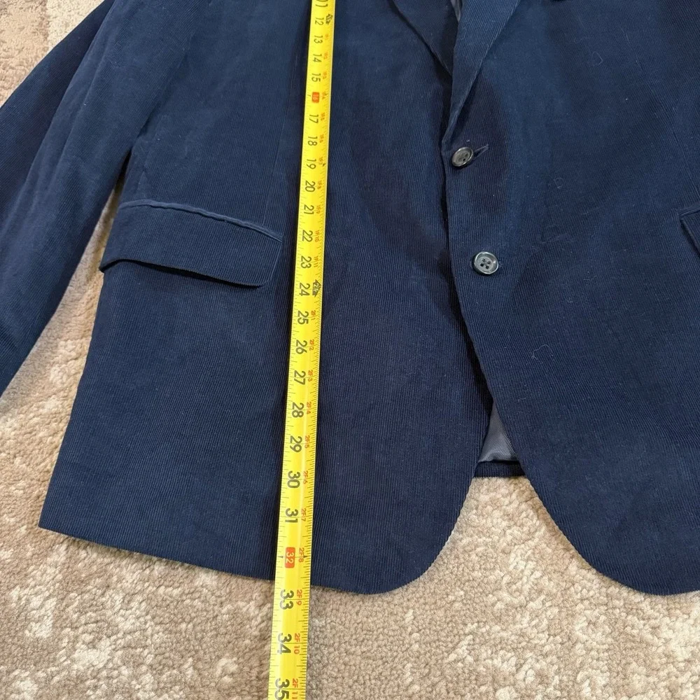 Stafford Blazer Jacket Mens 52R Corduroy Sport Coat Big And Tall Blue Elbow